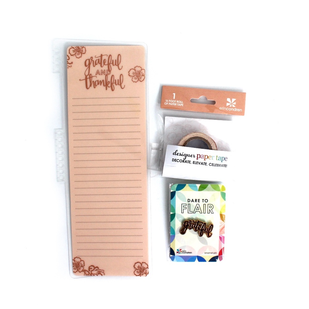 ERIN CONDREN |  Grateful Pin Bookmark Washi